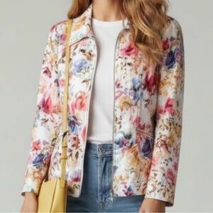 Christopher & Banks Multicolor Floral Blazer